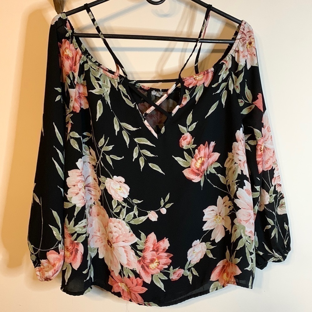 Floral Sheer Sleeve Top